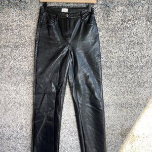 Wilfred‎ Faux Leather Pants Womens 2 Black High Rise Straight Leg Aritzia Vegan